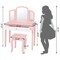 Kids Princess Make Up Dressing Table with Tri-folding Mirror and Chair